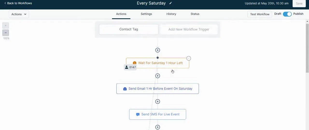 The "Every Saturday" GoHighLevel workflow